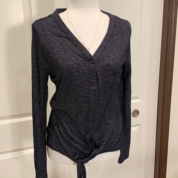 LOFT KNIT BUTTON UP TOP - Picture 1 of 15
